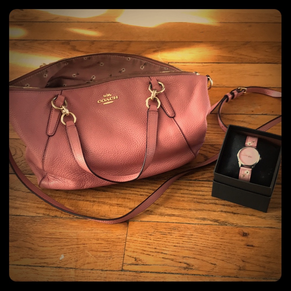 Coach purse with matching coach watch